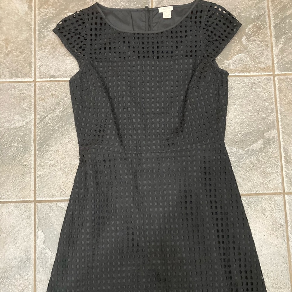New J.Crew Black Cap-Sleeve Dress